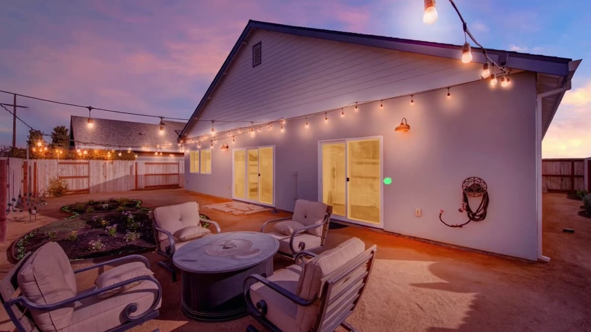 Backyard Patio at Twilight in Sacramento, CA — Keystone Building Services